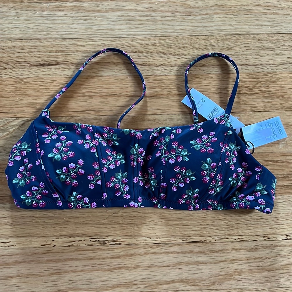 J. Crew Topstitched Scoop-neck Bikini Top Twilight Berry